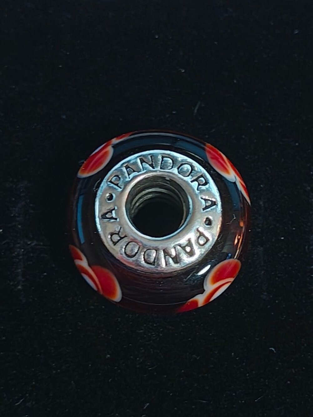 Authentic Retired Pandora Tangerine Flowers Murano Glass Charm 790646 - Picture 6 of 7